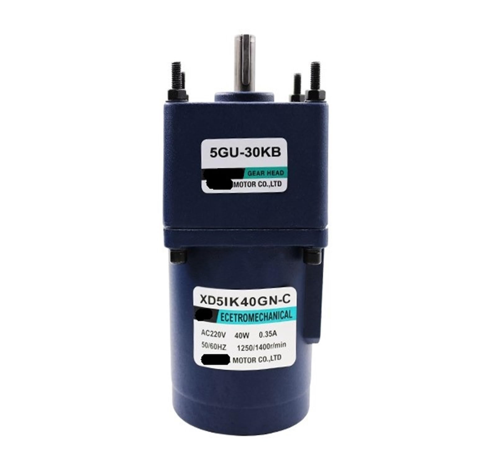 AC Motor De Velocidad Ajustable Motor Motorreductor de Engranajes de CA de 220 V y 40 W con Motor monofásico de capacitancia, Motor pequeño de Velocidad Fija(30rpm Only Motor)