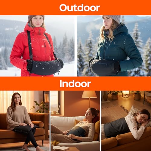 Rechargeable Heated Hand Warmer Pouch with 10000mAh Power Bank, 3 Heat Settings Electric Hand Muff for Outdoor Activities - image 6