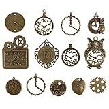 ⚙︎ Diferentes Formas: Cada colgante steampunk electrogalvanizado tiene diferentes especificaciones, el tamaño es de 0,8 a 4 cm, lo que es muy adecuado para proyectos de álbumes de recortes, colgantes de collar y suministros de joyería.