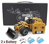MODELTRONIC Retroexcavadora Bulldozer Profesional metálica HUINA 1583 V4 PROPORCIONAL 2.4G 1:14 RTR con 2 baterías/Incluye Todo lo Necesario/Completa de Metal/vehículo construcción 583
