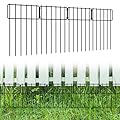 MOOACE 10 Pack Animal Barrier Fence, 17 in(H) X 10 Ft(L) No Dig Fence Decorative Fencing Border for Dog Rabbit Pet, Rustproof Metal Small Fence Panels