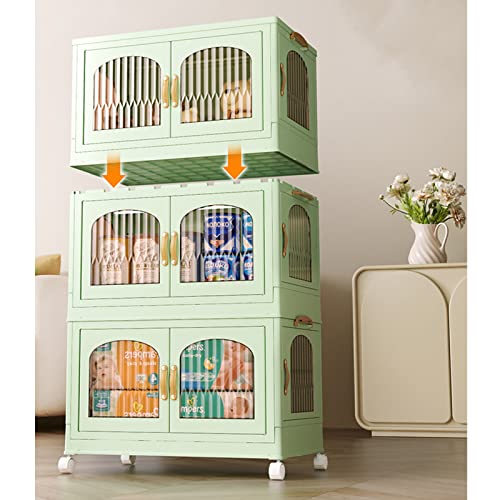 RMAN Küchenschrank, Küchenbuffet, Buffetschrank, Aufbewahrungsschrank mit 3 Türen, Großer Stauraum, 98 * 55 * 32.5cm, für Küche, Wohnzimmer, Esszimmer, Grün