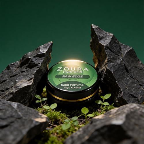 Image of ZOURA RAW EDGE Solid Perfume for Men & Women | Alcohol-Free Long Lasting Unisex Fragrance | Leather Woody Amber Musk Notes | Pocket Friendly Travel Solid Perfume (8g)