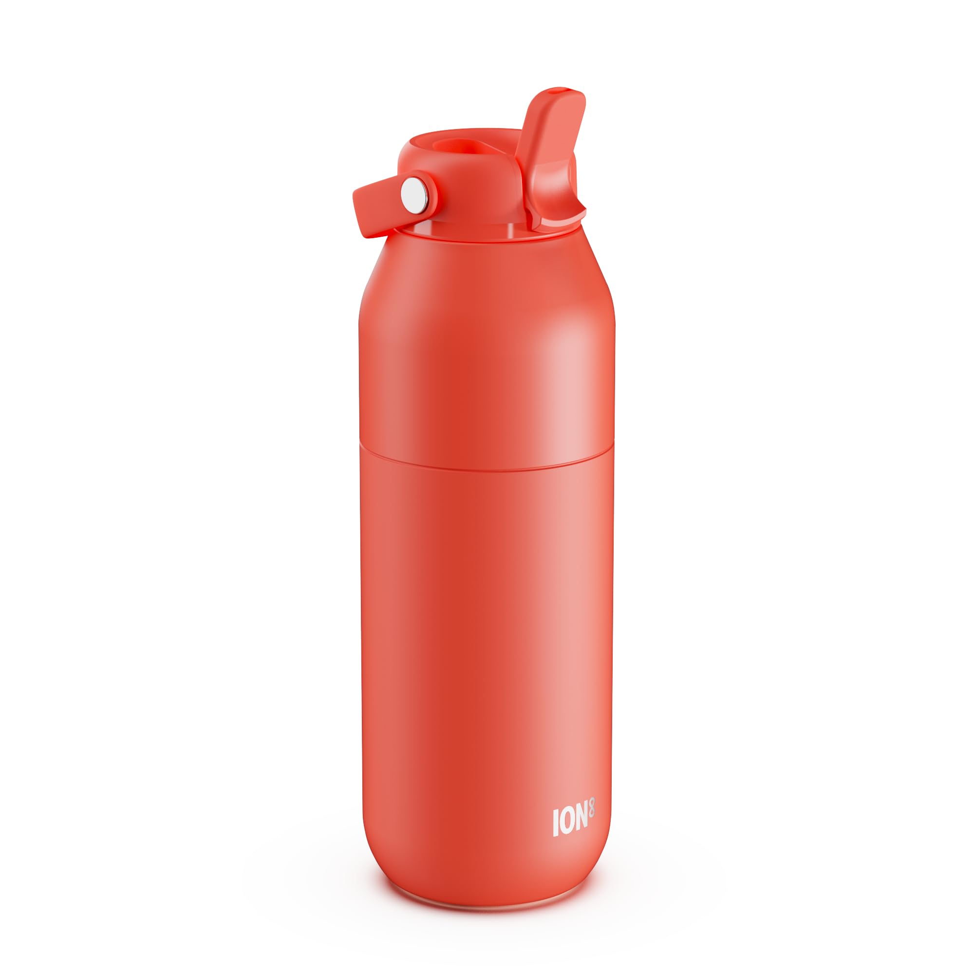 ION8 Primo Urban Insulated Water Bottle 910 ml (30 oz) – Leakproof Stainless Steel Bottle with Straw Lid, Fast Flow, Vacuum Insulated Cold Drinks, Cup Holder Friendly, Dishwasher Safe, Coral