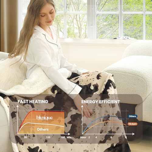 Image of Heated Blanket Twin Blanket - Fast Heating Electric Blanket, Soft Flannel Heated Throw with 4 Time Settings,10 Heating Settings, Warm Gifts for Women & Mom & Grandma