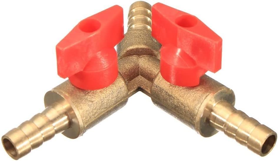 Válvula de control, Conector de manguera de 3 vías, 5/16"8 mm Latón Y Apagado Válvula de bola Accesorio Manguera Barb Combustible Gas Abrazadera Tee