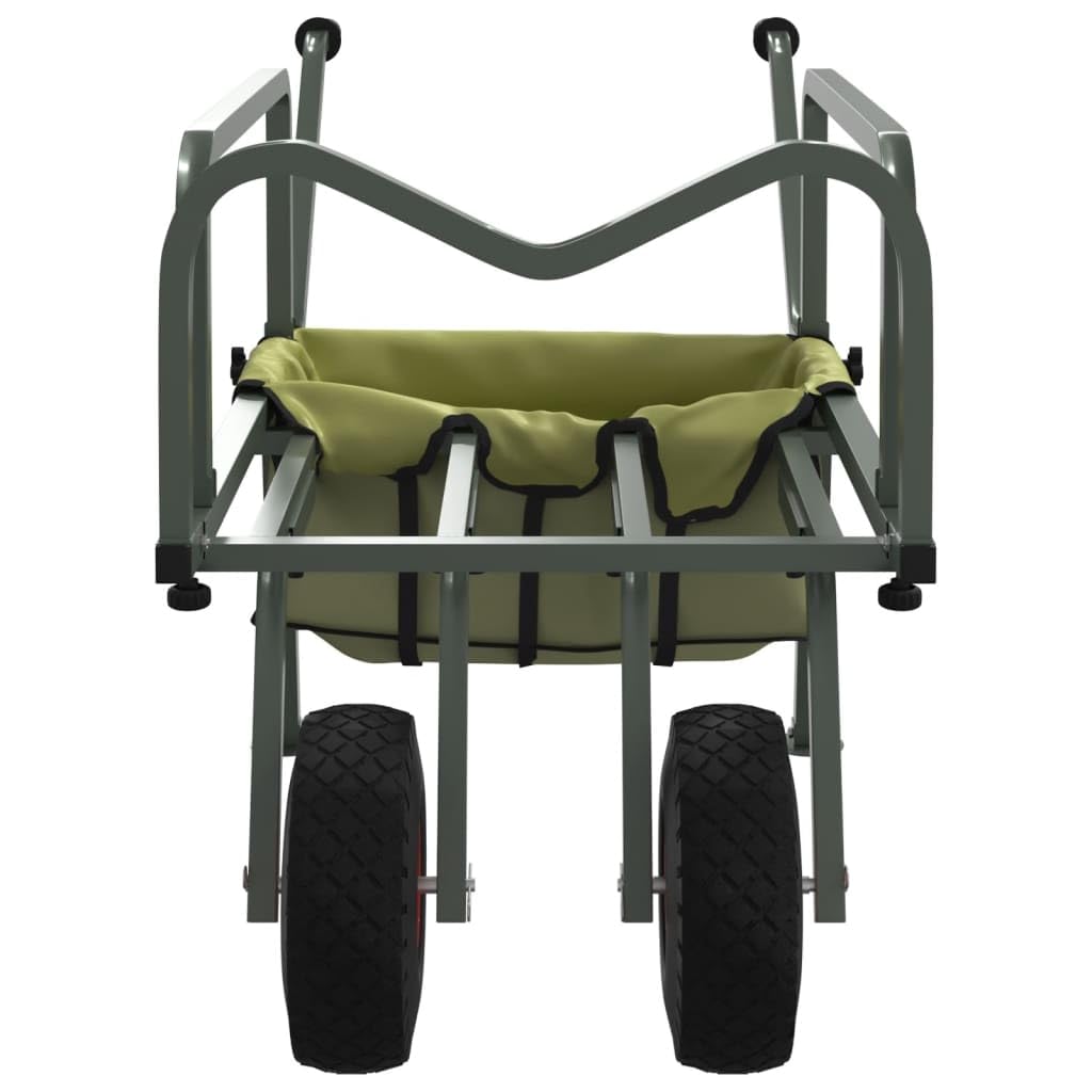Brokky Carrello da Pesca Verde con 2Ruote Acciaio Verniciato a Polvere|Carrello Trolley Pieghevole Pickup