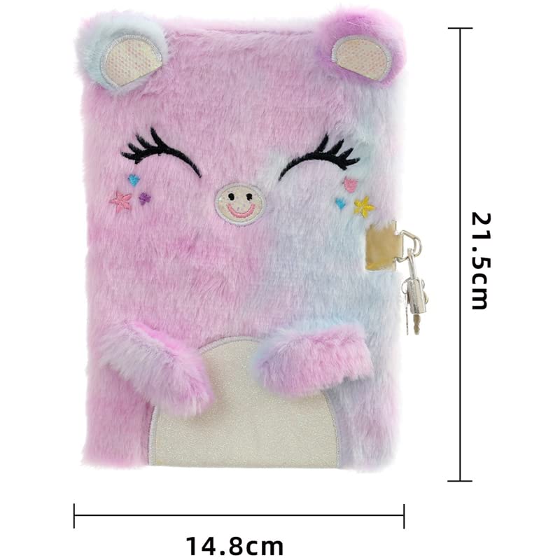 Uonlytech Carnet Peluche Adorable Pour Enfants - Journal Dessin Animé Avec Couverture Douce