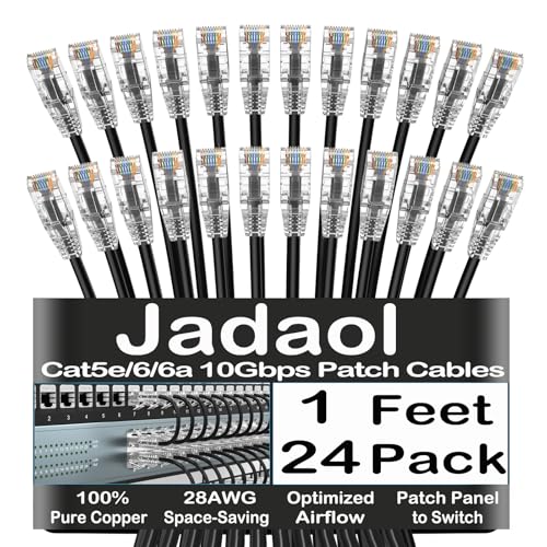 Jadaol 24-Pack Cat5e/6/6A Ethernet Patch Cables