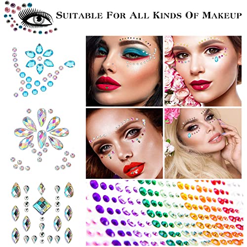Brillantini Adesivi di Gemme per Viso 981 Pezzi