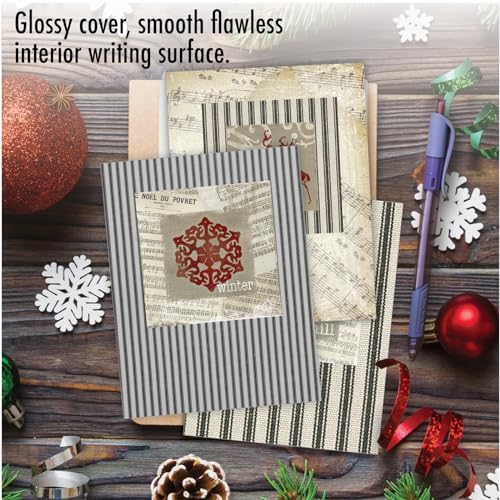 Image of The Best Card Company - 10 Blank Merry Christmas Note Cards for Men and Women (4 x 5.12 Inch) - Boxed Holiday Notecards with Envelopes - Christmas Canvas M6658XSB