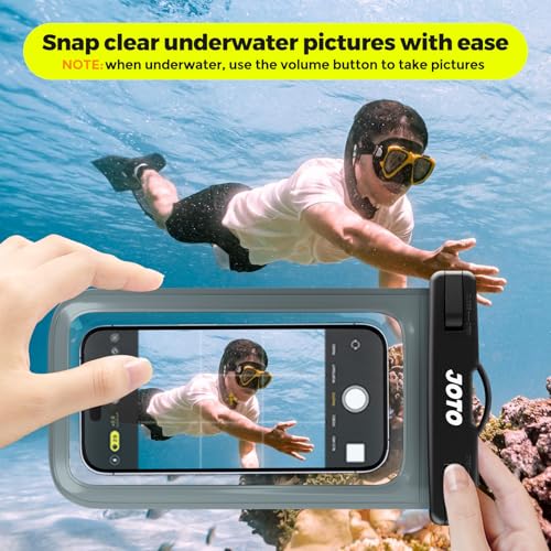 Image of JOTO Up to 7 inch Universal Waterproof Phone Case for iPhone 17 Air 16 15 14 13 12 11 Plus Pro Max, IPX8 Cellphone Dry Bag XR X SE, Galaxy S23 S22 S21 S20+ S20 S10 Plus Note, Pixel -Grey