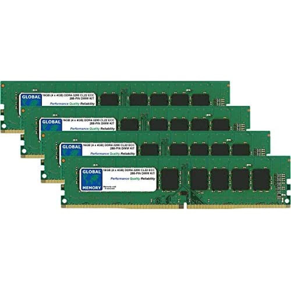 16GB (4 x 4GB) DDR4 3200MHz PC4-25600 288-PIN ECC DIMM (UDIMM) ZESTAW PAMIĘCI RAM DO SERWERY/STACJE ROBOCZE/PŁYTY GŁÓWNE