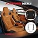 PEXMOR 2 Pcs Reclinable Universal Racing Bucket Seats w/Dual Slider, PU & Carbon Leather Adjustable Race Seats for Cars, Driver and Passenger Side, 21.5