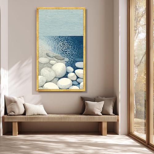 Toile galets pour habiller un grand mur vide moderne - 4