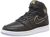 zapatillas baloncesto jordan niño  Nike Air Jordan 1 Retro High OG Bg, Zapatillas de Gimnasia Unisex Niños, Negro (Black/Summit White/Metallic Gold 031), 38.5 EU