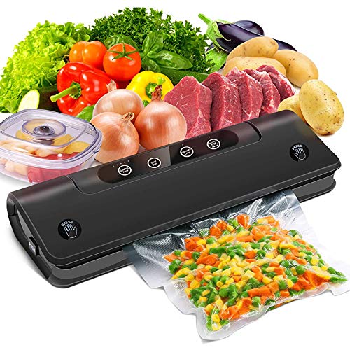 Envasadora al Vacío 5 en 1 - 30 Bolsas de Vacío Incluido Envasadora al Vacío de Alimentos, Sellado Rápido, Multifunción, 6 Modos para Alimentos, Carne, Verduras, Frutas