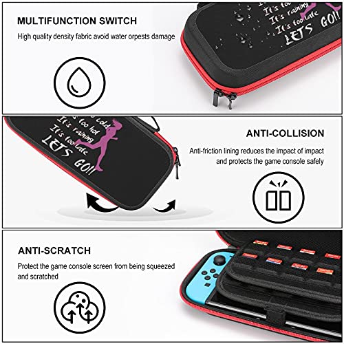 Running Exercise Cardio Positive Funny Carrying Case for Nintendo Switch Hard Shell Cover w/20 Game Card Slots