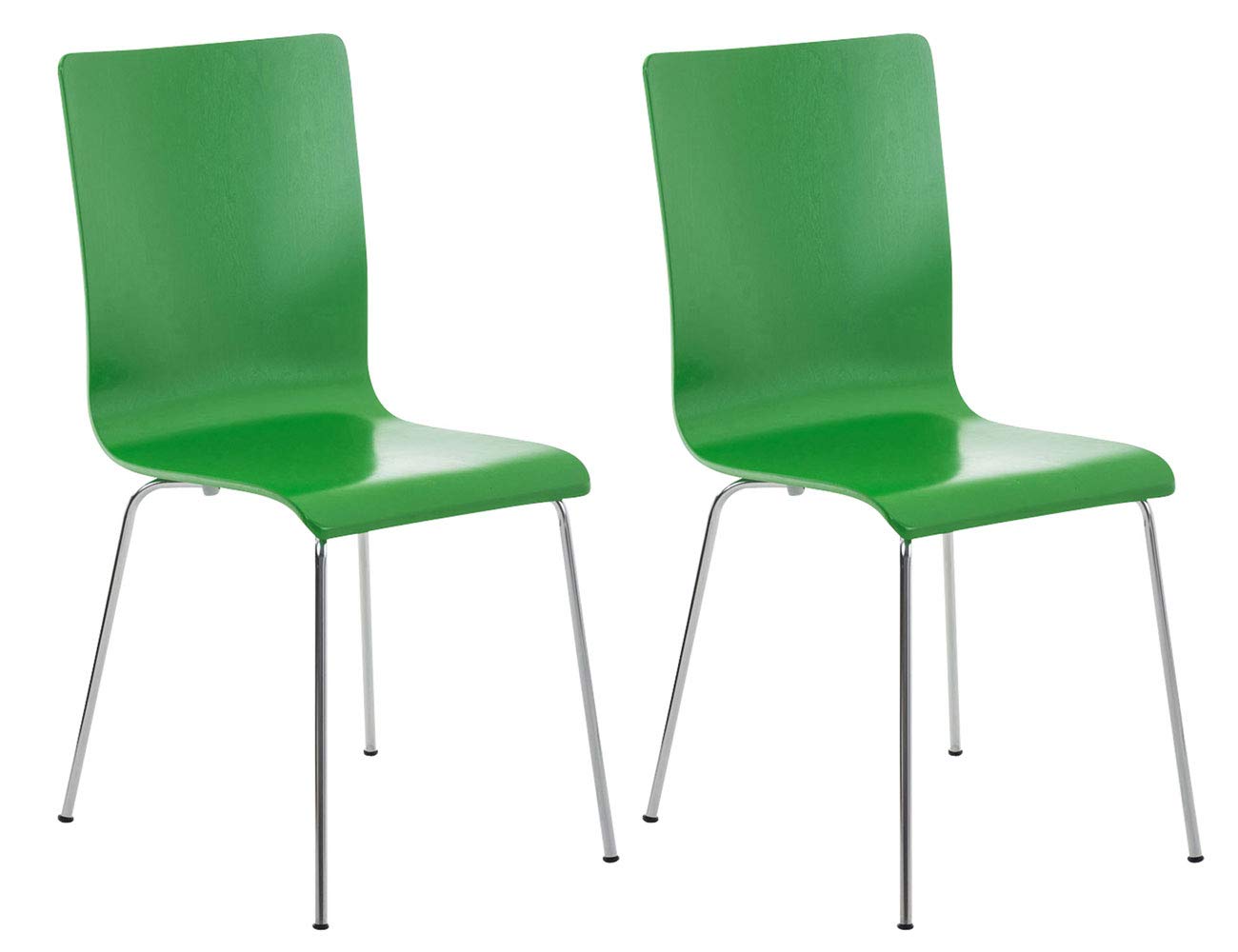 2 Chaises Visiteur Pepe - Bois Et Métal - Capacité 120kg - Vert - Pour Salle D'Attente Ou Bureau