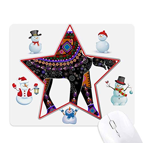 Tapis de souris haute précision motif bonhomme de neige étoile et éléphant