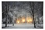 wandbild beleuchtet glas Kleine kaltweiße Lichter im Hintergrund flackern zusätzlich in einem seichten Intervall auf.