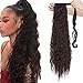 Ponytail Clip in Pferdeschwanz Zopf Extension Haarteil Haarverlängerung Hair Piece Corn Wavy gewellt wie Echthaar 26"(66cm) Dunkelbraun
