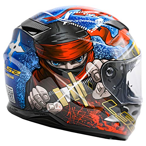 LS2 Helmets Full Face Stream Evo Street Helmet (Ninja Red Blue - Small) by LS2 - Image 2