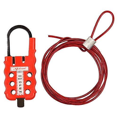Image of Multipurpose Cable Lockout AK-MWD-26R Lock and hold, Red (Pack of 5)