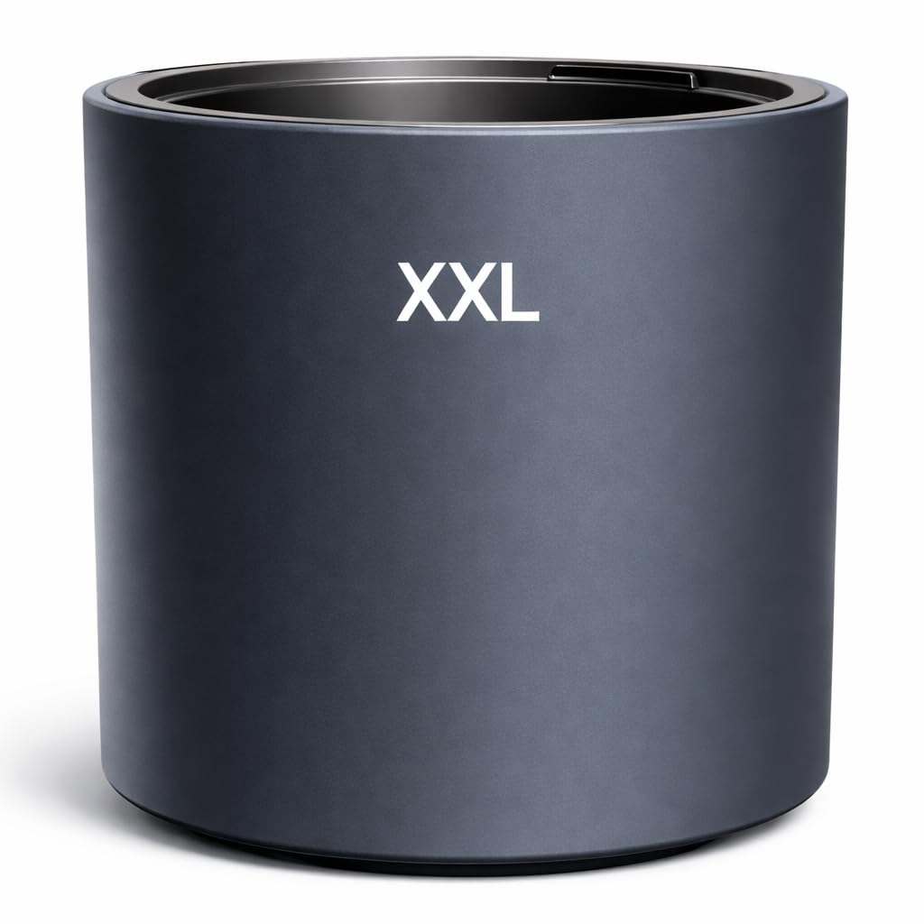 MELTOM Blumenkübel Blumentopf mit Herausnehmbaren Einsatz Rund Frostbeständiger Modern Matt (Anthrazit, XXL)