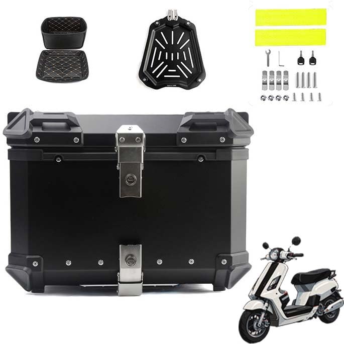Top Case Moto Étanche en Aluminium 55L Voyagez en Vespa GTS sans Pluie