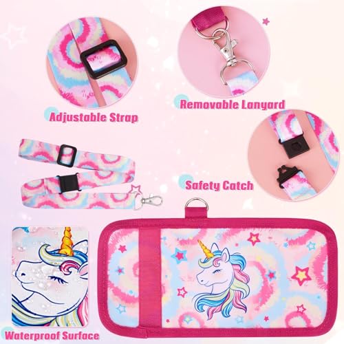 Image of WAWSAM Unicorn Kids Wallet for Girls, Trifold Velcro Wallet for Kids Teen Ages 4-12, Toddler /Youth Wallet with Zippered Coin Pocket and Card Holders Lanyard, Christmas Birthday Gift for Girls Kids