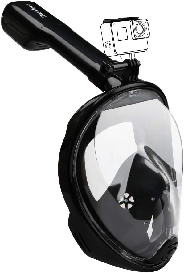 DasMeer Snorkel Mask Full Face 180°View Snorkeling Mask with Pleasant Breathing Easy Draining Design and Anti-fog Anti-leak Technology, for Water Sports Swimming, Diving Sea