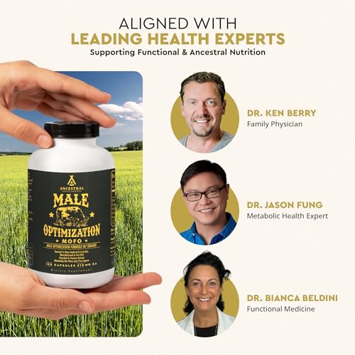 Image of Ancestral Supplements Mofo, Supplements for Men, Support for Energy Levels and Overall Men's Health and Wellness, Non-GMO Grass Fed Beef Organ Supplement with Liver, No Fillers, 180 Capsules