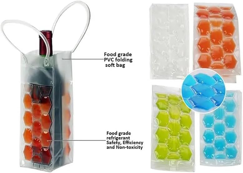ポータブル酒類用氷冷ツール 急速ワインボトル冷凍バッグ PVC 冷却クーラー アイスバッグ ビール冷却 【ゴルダ】 ワイン