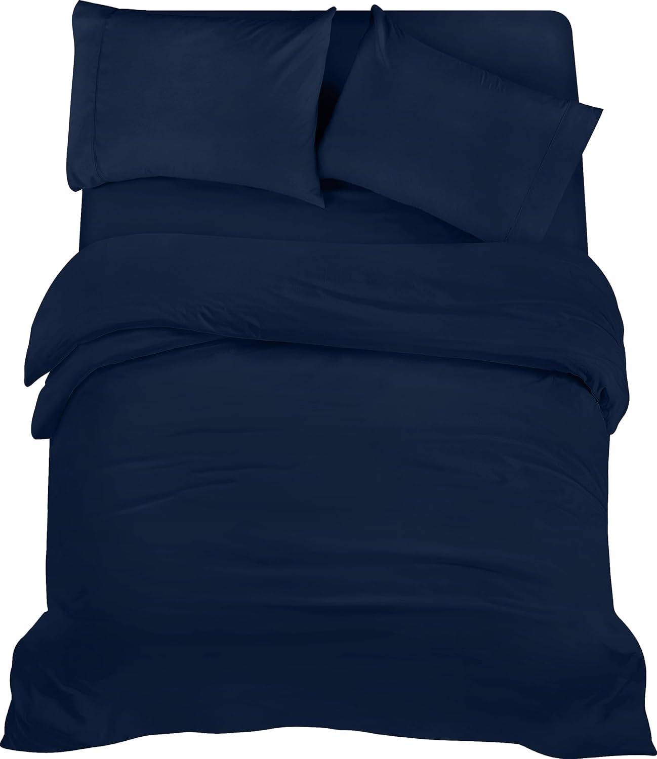 Utopia Bedding 4 Piece King Bedding Set - Pack of 6 - Duvet Cover, Fitted Sheet with Pillow cases - Soft Brushed Microfiber Polyester (Navy)