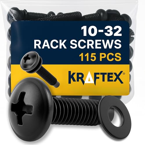 10-32 Rack Screws 115-Pack - Versatile Server Rack Accessories for