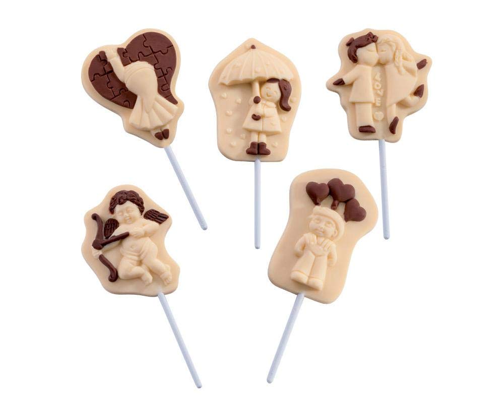 Martellato Valentine Moule à sucettes en Silicone, 395 x 143 mm, Blanc