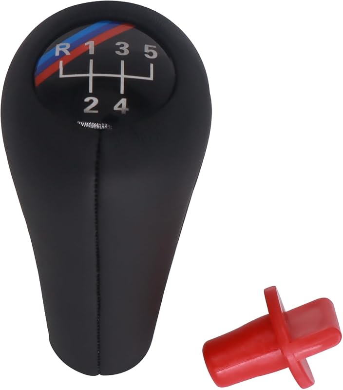 HiSport Gear Shifter Knob,5-Speed Leather Car Stick Shifting Knobs Lever | Compatible With BMW E34 E39 M5 M3 M6 E36 E46 E21 E30 and Most Manual Transmission Vehicle
