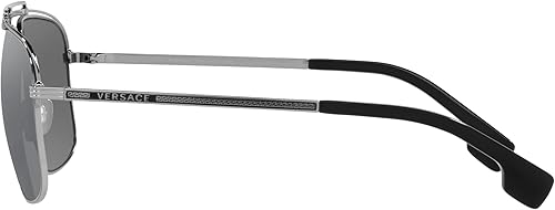 Miniatura 2 de Versace Man Sunglasses Gunmetal Frame, Light Grey Mirror Black Lenses, 61MM