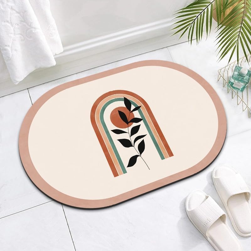 Tapis de douche en diatomite rose 50x80 cm pour une ambiance spa et design