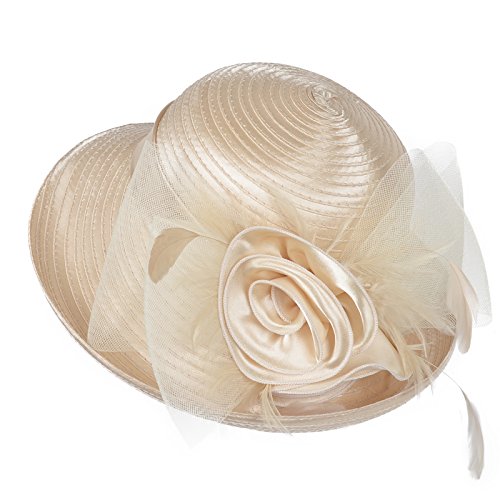 Original One Women's Classic Cloche Church Hat for Derby Day Kentucky Horse Racing (Champagne Gold) - Thumbnail 6