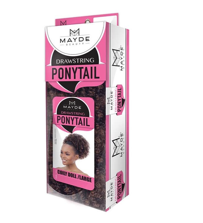 Mayde Beauty Drawstring Ponytail COILY DOLL (LARGE) (1B)