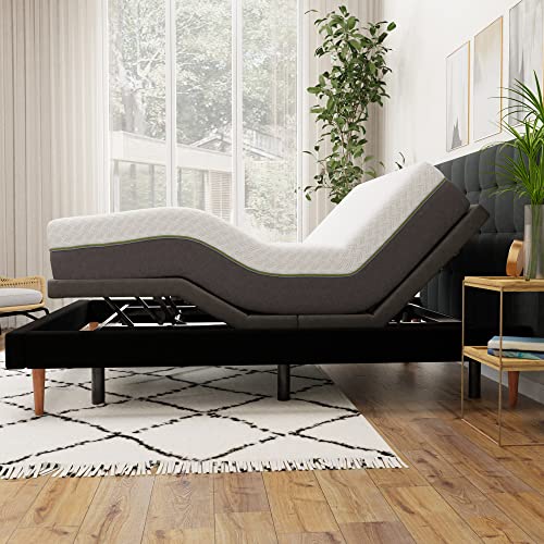 Blissful Nights Adjustable Bed Frame With 12 Inch Queen Copper Infused Cool Memory Foam Mattress Medium Firm Feel Certipur-Us Certified Adjustable Bed Frame Set Includes The Mattress #TOP1