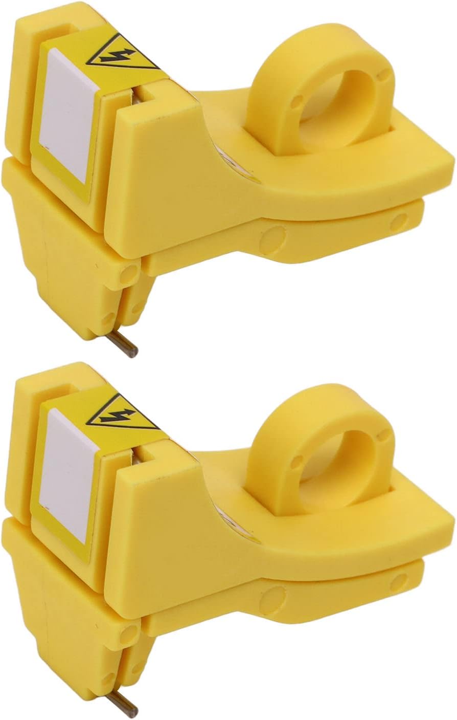 Miniature Circuit Breaker Lockout Device High Strength Nylon Pin Out Safety Lock for Circuit Breaker Tagout Industrial Electrical Equipment 2 Pcs Set