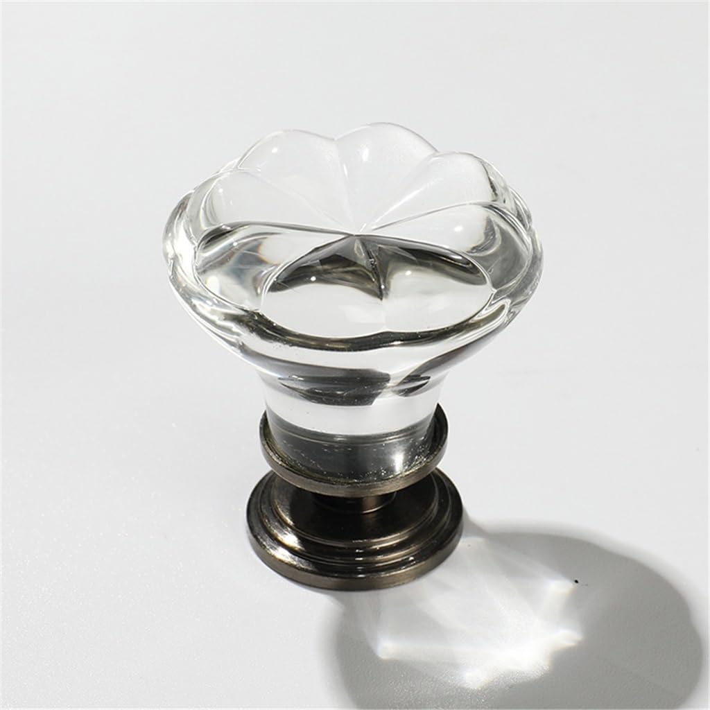 Poignée en cristal de luxe, bouton de garde-robe fleur à huit pétales pour meuble chic