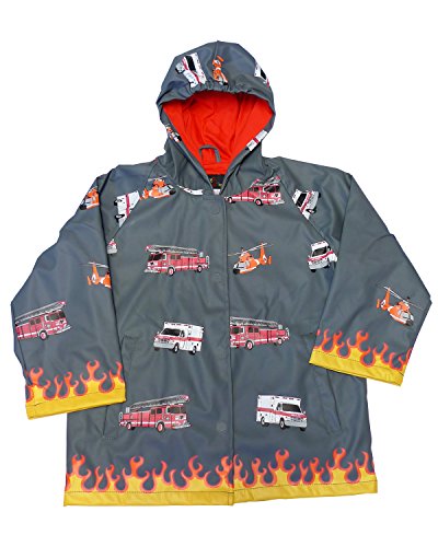Foxfire for Kids Boys Gray Fire and Resuce Raincoat
