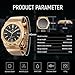 SAPPHERO Watches for Men Waterproof Men's Watch Stainless Steel Octagonal Date Quartz Fashion Clock Business Wristwatch Gift for Men Rosegold Black Watch