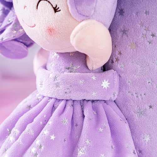 Image of Gloveleya Kids Backpack Toddler Girl Gift Plush Curly Hair Doll Backpack - Purple 9''