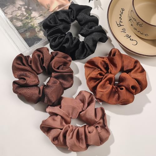 Image of Hair Scrunchies for Women - Hair Ties No Damage Both for Thick Hair or Thin Hair Curl Hair No Crease Scrunchies Ponytail Holder No Hurt Your Hair