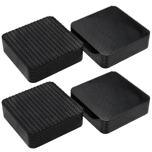Yupaluz 24 Pcs Reusable Carpet To Carpet Gripper & Invisible Rug Stickers Rug Gripper For Carpeted Floor Stairs Sofa Car Boot (5x5cm)